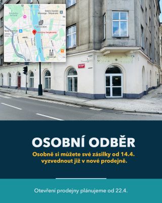 📦 OSOBNÍ ODBĚR můžete od 14.4. využít již na nové prodejně! 😍 Prodejnu plánujeme otevřít od 22.4. 📍...